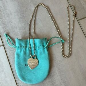 Return to Tiffany™ Heart Tag Pendant Bead Chain Long Necklace (34")
